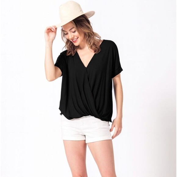 Double Zero Hyfve Criss Cross Top in Black M - Picture 1 of 4